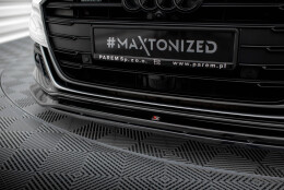 Cup Spoilerlippe Front Ansatz V.1 passend für Audi S8 / A8 S-Line D5 schwarz Hochglanz