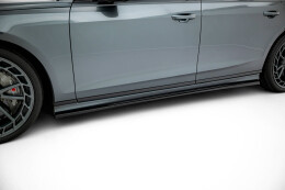 Seitenschweller Ansatz Cup Leisten passend für Audi S8 / A8 S-Line D5 Facelift schwarz Hochglanz