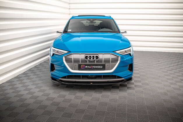 Street+ Spoilerlippe Front Ansatz V.1 passend für Audi e-tron schwarz Hochglanz