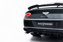 Mittlerer Cup Diffusor Heck Ansatz DTM Look passend für Bentley Continental GT Coupe Mk3 schwarz Hochglanz