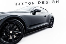 Seitenschweller Ansatz Cup Leisten passend für Bentley Continental GT Coupe Mk3 schwarz Hochglanz