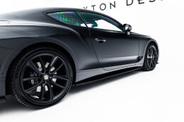Seitenschweller Ansatz Cup Leisten passend für Bentley Continental GT Coupe Mk3 schwarz Hochglanz