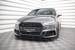 Street Pro Cup Spoilerlippe Front Ansatz passend für Audi S3 Sportback 8V Facelift SCHWARZ
