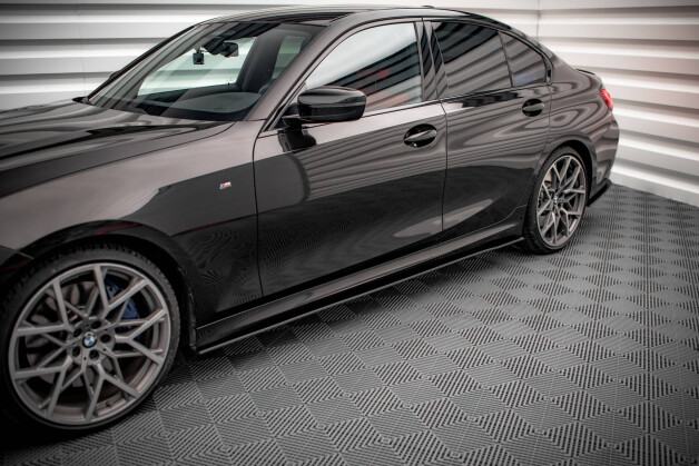 Street Pro Seitenschweller Ansatz Cup Leisten passend für BMW 3er M-Paket G20 / G21 SCHWARZ