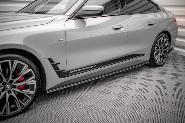Street Pro Seitenschweller Ansatz Cup Leisten passend für BMW 4er Gran Coupe M-Paket G26 SCHWARZ