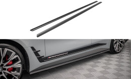 Street Pro Seitenschweller Ansatz Cup Leisten passend für BMW 4er Gran Coupe M-Paket G26 SCHWARZ