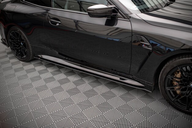 Street Pro Seitenschweller Ansatz Cup Leisten passend für BMW M4 G82 SCHWARZ