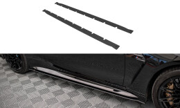 Street Pro Seitenschweller Ansatz Cup Leisten passend für BMW M4 G82 SCHWARZ