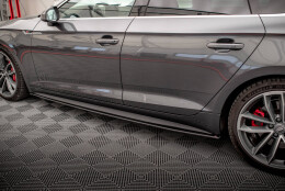 Street Pro Seitenschweller Ansatz Cup Leisten passend für Audi A5 S-Line / S5 Sportback F5 SCHWARZ
