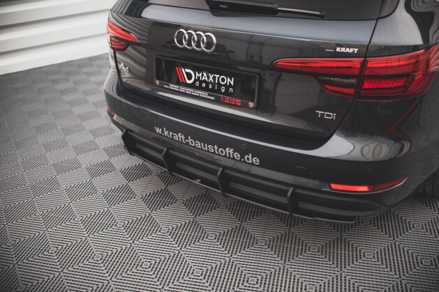 Street Pro Heckschürze Heck Ansatz Diffusor für Audi A4 Avant B9 SCHWARZ