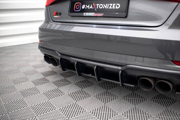 Street Pro Heckschürze Heck Ansatz Diffusor passend für Audi S3 Sportback 8V Facelift SCHWARZ