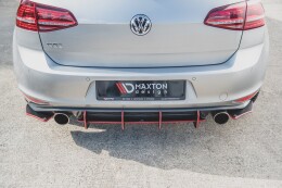 Street Pro Heckschürze Heck Ansatz Diffusor V.2 für VW Golf 7 GTI SCHWARZ-ROT