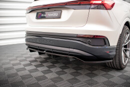 Mittlerer Cup Diffusor Heck Ansatz DTM Look passend für Audi Q4 e-tron Sportback S-line Mk1 schwarz Hochglanz
