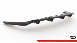 Mittlerer Cup Diffusor Heck Ansatz DTM Look passend für Audi Q4 e-tron Sportback S-line Mk1 schwarz Hochglanz