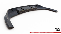 Mittlerer Cup Diffusor Heck Ansatz DTM Look passend für Audi Q4 e-tron Sportback S-line Mk1 schwarz Hochglanz