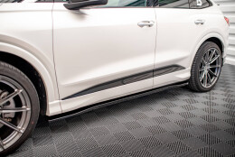 Seitenschweller Ansatz Cup Leisten passend für Audi Q4 e-tron Sportback S-line Mk1 schwarz Hochglanz