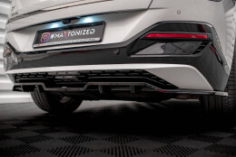 Mittlerer Cup Diffusor Heck Ansatz DTM Look passend für Kia EV6 GT-Line Mk1 schwarz Hochglanz
