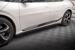 Seitenschweller Ansatz Cup Leisten passend für Kia EV6 GT-Line Mk1 schwarz Hochglanz
