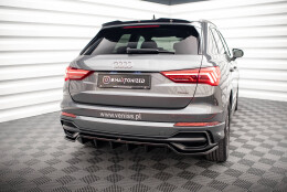 Heck Spoiler Aufsatz Abrisskante für Audi Q3 S-Line SUV F3 schwarz Hochglanz