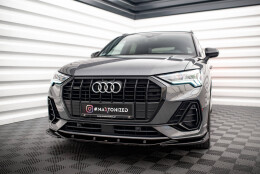 Cup Spoilerlippe Front Ansatz V.1 passend für Audi Q3 S-Line F3 schwarz Hochglanz