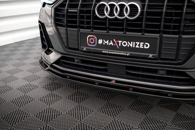 Cup Spoilerlippe Front Ansatz V.2 passend für Audi Q3 S-Line F3 schwarz Hochglanz