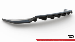 Mittlerer Cup Diffusor Heck Ansatz DTM Look passend für Audi Q3 S-Line F3 schwarz Hochglanz