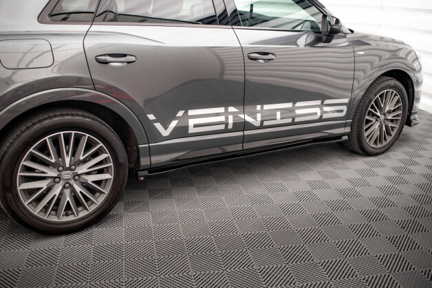 Seitenschweller Ansatz Cup Leisten für V.1 für Audi Q3 S-Line / RSQ3 F3 schwarz Hochglanz