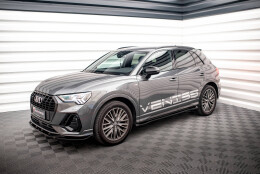 Seitenschweller Ansatz Cup Leisten für V.1 für Audi Q3 S-Line / RSQ3 F3 schwarz Hochglanz