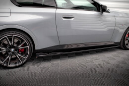 Seitenschweller Ansatz Cup Leisten für V.1 für BMW 2 Coupe M-Paket / M240i G42 schwarz Hochglanz