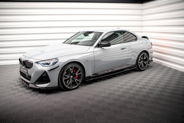 Street+ Seitenschweller Leisten V.2 passend für BMW 2 Coupe M-Paket / M240i G42 schwarz Hochglanz