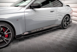 Seitenschweller Ansatz Cup Leisten V.2 passend für BMW 2 Coupe M-Paket / M240i G42 schwarz Hochglanz
