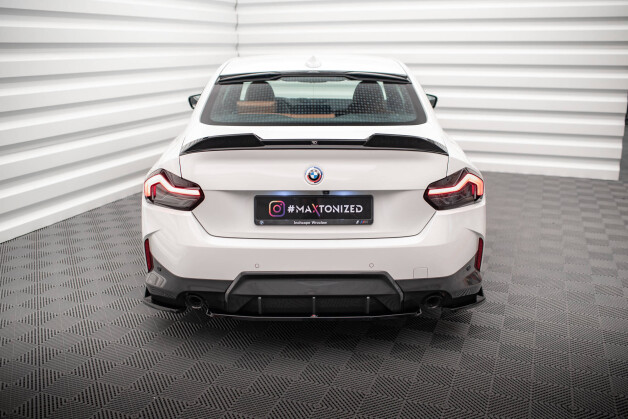 Mittlerer Cup Diffusor Heck Ansatz passend für BMW 2 Coupe M-Paket G42 schwarz Hochglanz