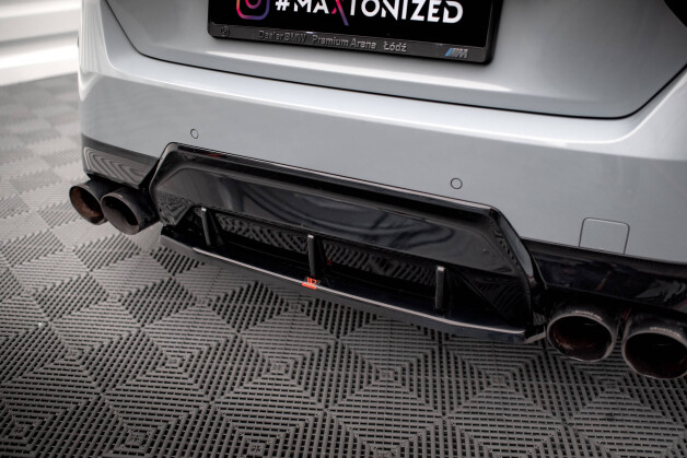 Mittlerer Cup Diffusor Heck Ansatz passend für BMW 2 Coupe M240i G42 schwarz Hochglanz