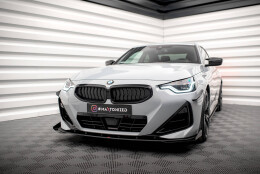 Street Pro Cup Spoilerlippe Front Ansatz passend für BMW 2 Coupe M-Paket / M240i G42 SCHWARZ+ HOCHGLANZ FLAPS