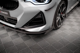 Street Pro Cup Spoilerlippe Front Ansatz passend für BMW 2 Coupe M-Paket / M240i G42 SCHWARZ+ HOCHGLANZ FLAPS