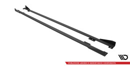Street Pro Seitenschweller Ansatz Cup Leisten passend für BMW 2 Coupe M-Paket / M240i G42 SCHWARZ+ HOCHGLANZ FLAPS
