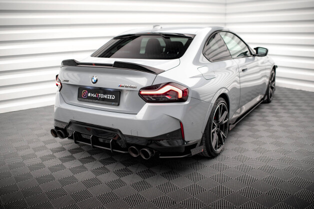 Street Pro Heck Ansatz Flaps Diffusor passend für BMW 2 Coupe M240i G42 SCHWARZ+ HOCHGLANZ FLAPS