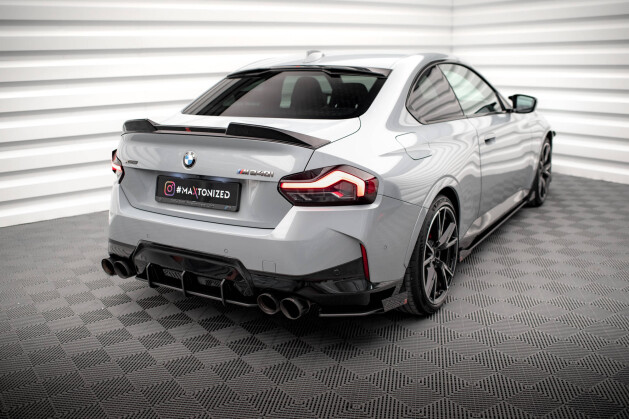 Street Pro Heck Ansatz Flaps Diffusor für BMW 2 Coupe M240i G42 rot+ Hochglanz Flaps