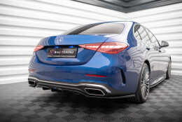 Mittlerer Cup Diffusor Heck Ansatz DTM Look passend für Mercedes-Benz C AMG-Line W206 schwarz Hochglanz
