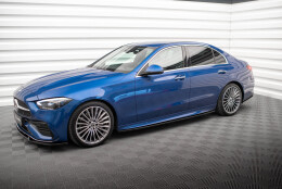 Seitenschweller Ansatz Cup Leisten passend für Mercedes-Benz C AMG-Line / 43 AMG W206 schwarz Hochglanz