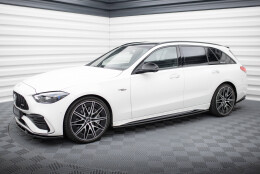 Seitenschweller Ansatz Cup Leisten passend für Mercedes-Benz C AMG-Line / 43 AMG W206 schwarz Hochglanz