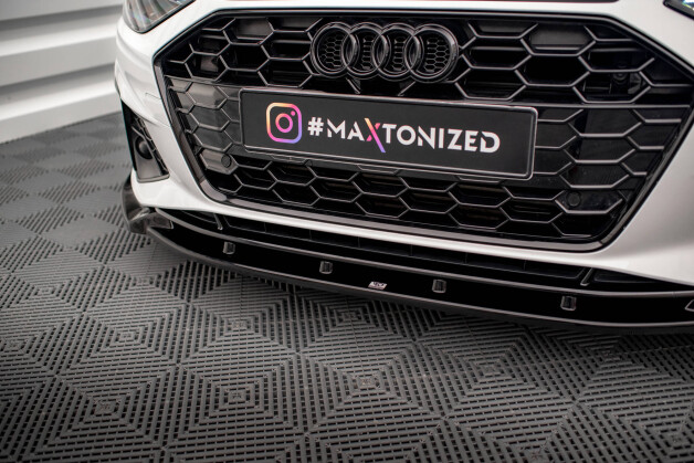 Cup Spoilerlippe Front Ansatz V.1 passend für Audi A4 S-Line / S4 B9 Facelift schwarz Hochglanz