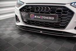 Cup Spoilerlippe Front Ansatz V.2 passend für Audi A4 S-Line / S4 B9 Facelift schwarz Hochglanz