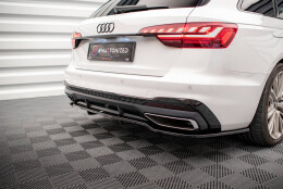 Mittlerer Cup Diffusor Heck Ansatz V.1 passend für Audi A4 S-Line B9 Facelift schwarz Hochglanz