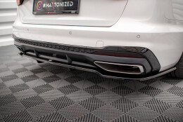 Mittlerer Cup Diffusor Heck Ansatz V.1 passend für Audi A4 S-Line B9 Facelift schwarz Hochglanz