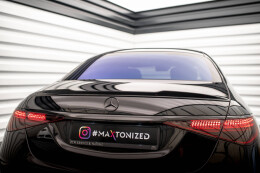 Heck Spoiler Aufsatz Abrisskante 3D für Mercedes S AMG-Line W223 schwarz Hochglanz