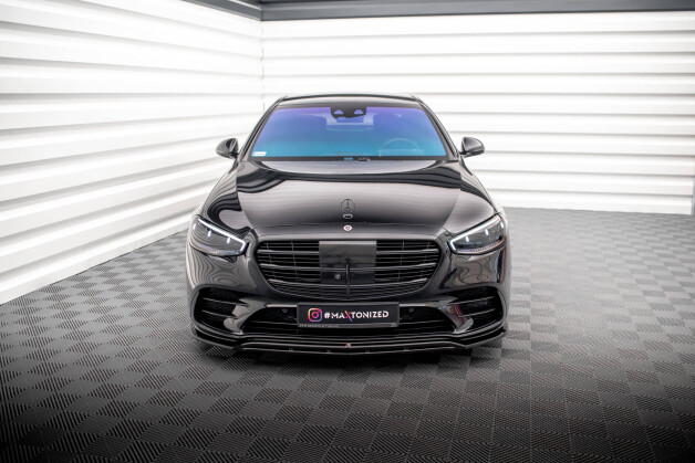 Cup Spoilerlippe Front Ansatz passend für Mercedes-Benz S AMG-Line W223 schwarz Hochglanz