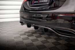 Mittlerer Cup Diffusor Heck Ansatz DTM Look passend für Mercedes-Benz S AMG-Line W223 schwarz Hochglanz