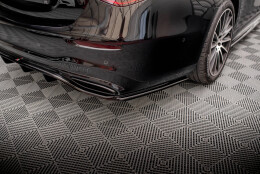 Mittlerer Cup Diffusor Heck Ansatz DTM Look passend für Mercedes-Benz S AMG-Line W223 schwarz Hochglanz