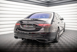 Mittlerer Cup Diffusor Heck Ansatz DTM Look passend für Mercedes-Benz S AMG-Line W223 schwarz Hochglanz